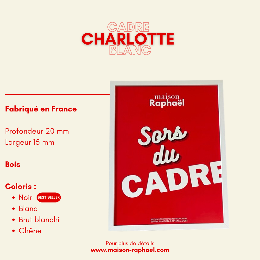 Cadre Charlotte Blanc - cadre classique - Maison Raphaël