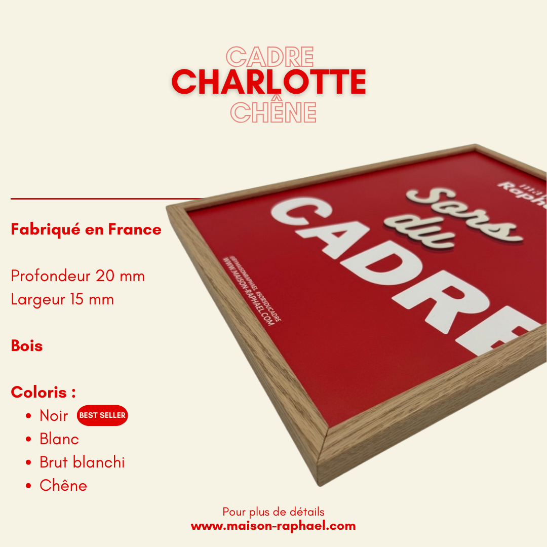 Cadre Charlotte Chêne - cadre classique - Maison Raphaël