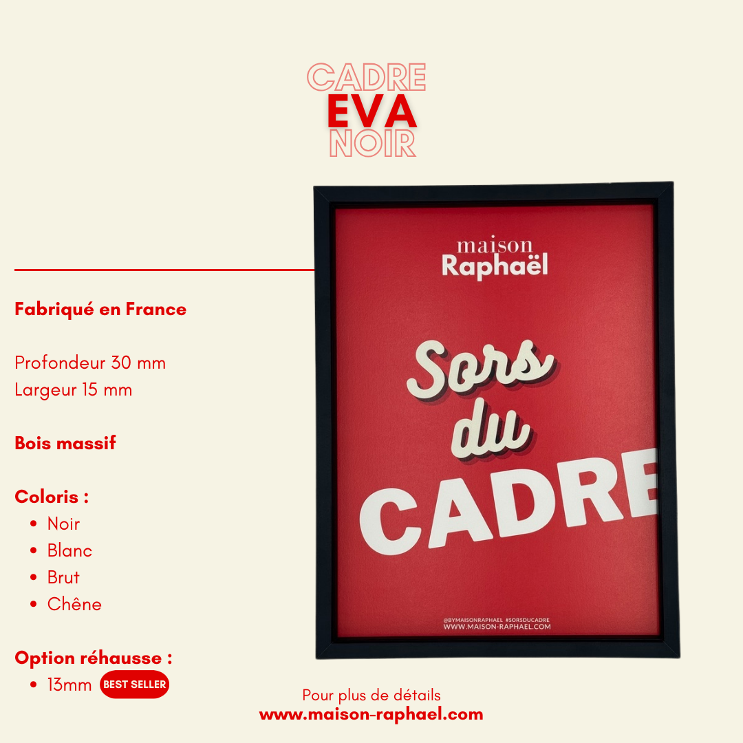 Cadre Eva noir - cadre classique - Maison Raphaël