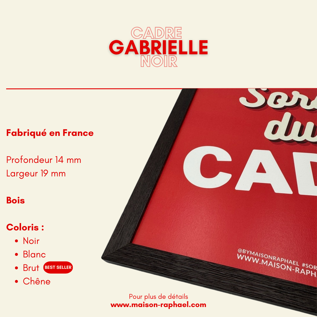 Cadre Gabrielle noir - cadre classique - Maison Raphaël